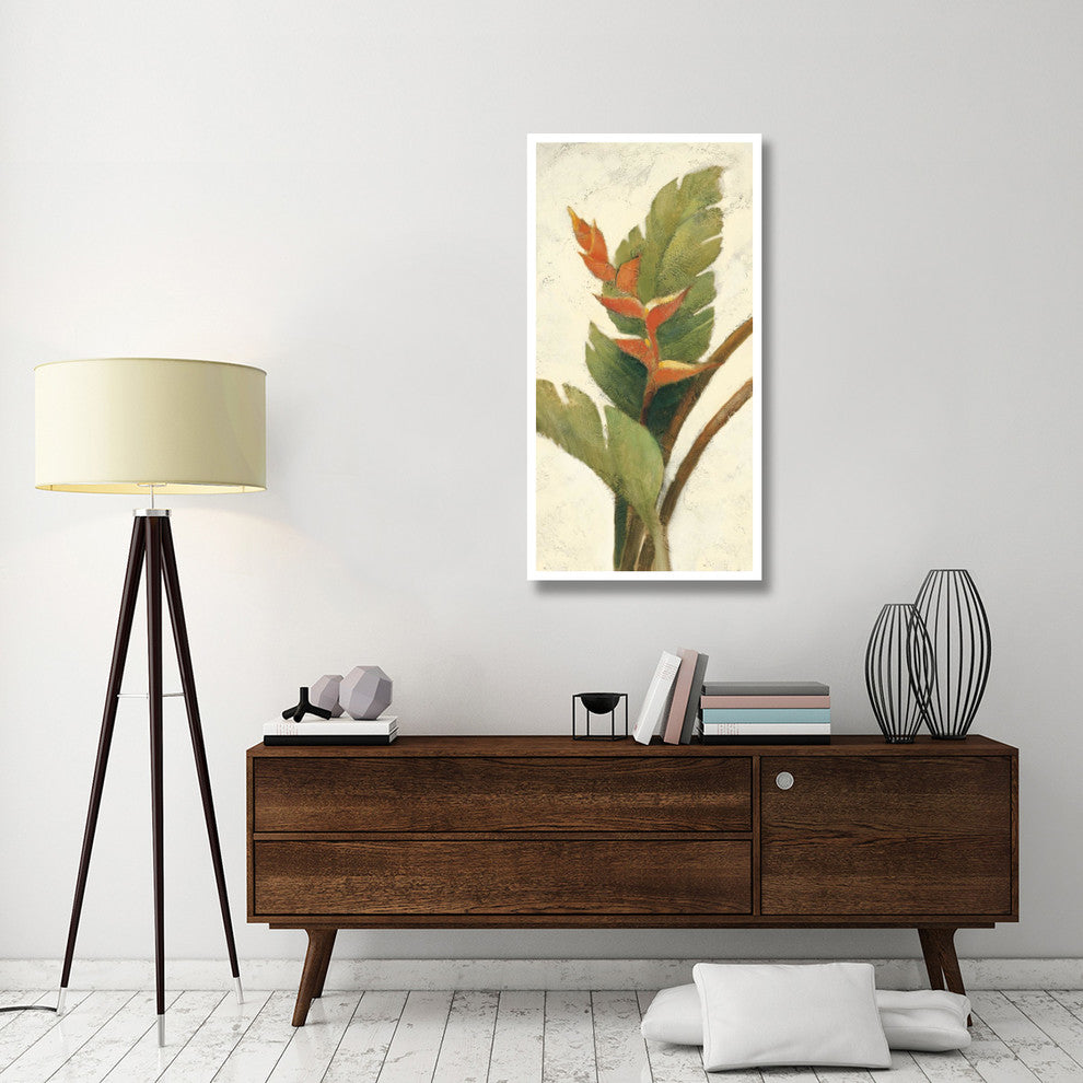 "Halconia Blossom on White" Digital Paper Print by Albena Hristova, 26"x50"