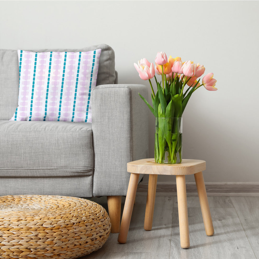 Watercolor Stripe Decorative Throw Pillow, Purple-Blue, 18"x18"