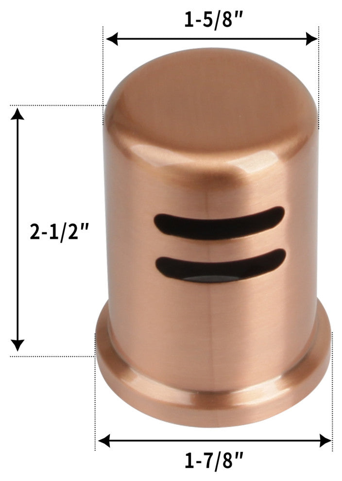 Copper Kitchen Dishwasher Air Gap Cap, Copper