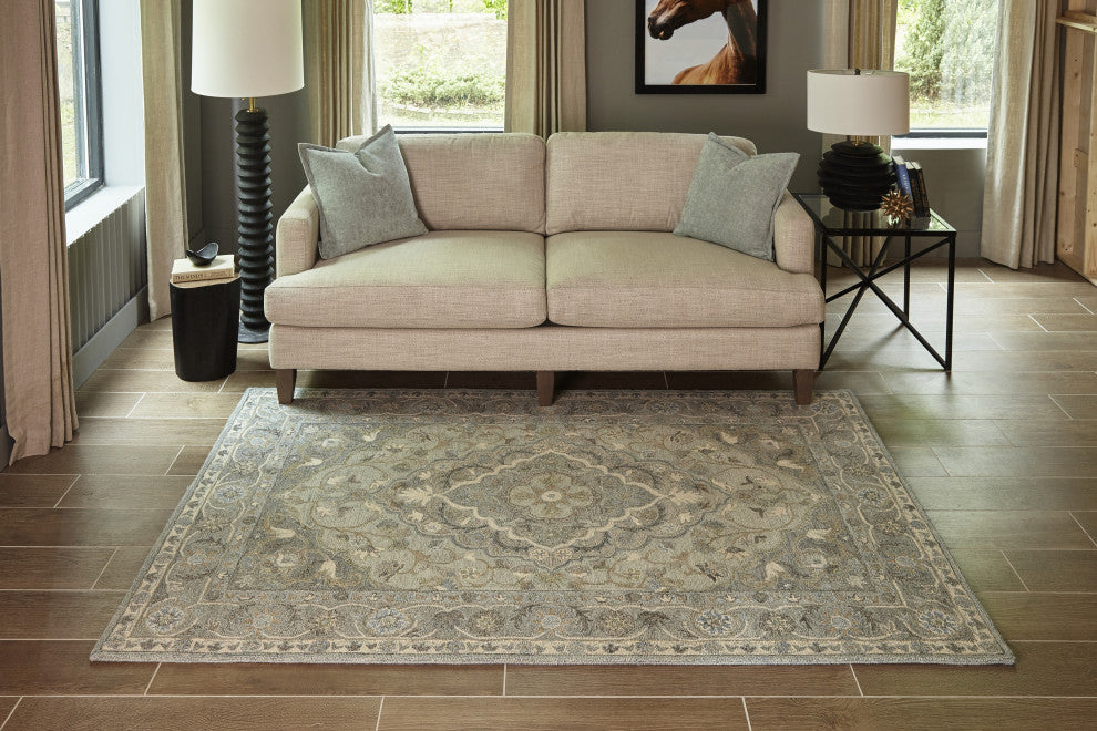 Momeni Tangier Wool Hand Tufted Blue Area Rug, 2'x3'