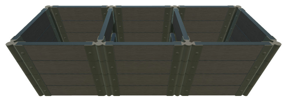 Weathered Wood2" Tool Free, 2Ft: 2x6x22' Garden Raised Bed