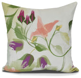 Windy Bloom, Floral Print Pillow, Coral, 20" x 20"