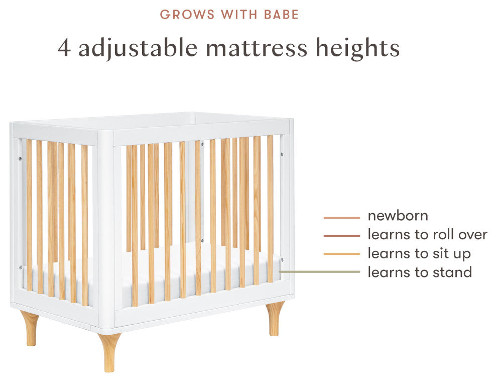 Lolly 4-in-1 Convertible Mini Crib and Twin Bed With Toddler Bed Conversion Kit