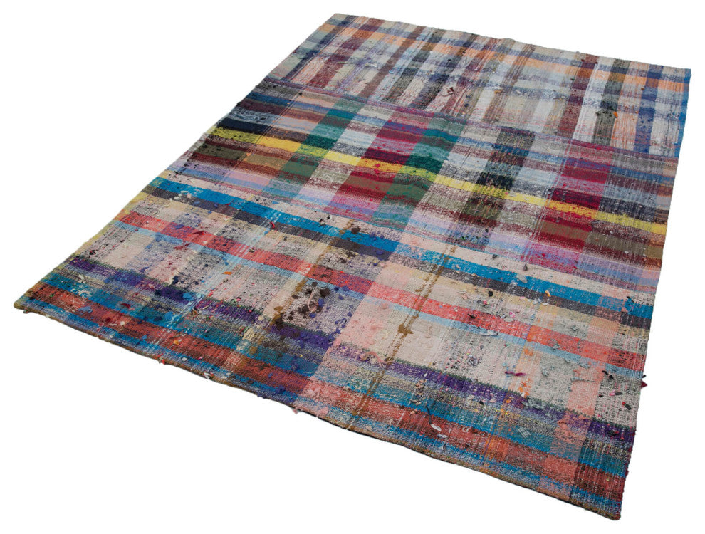Rug N Carpet - Handmade Anatolian 5' 7'' x 7' 3'' Rustic Patchwork Kilim Rug