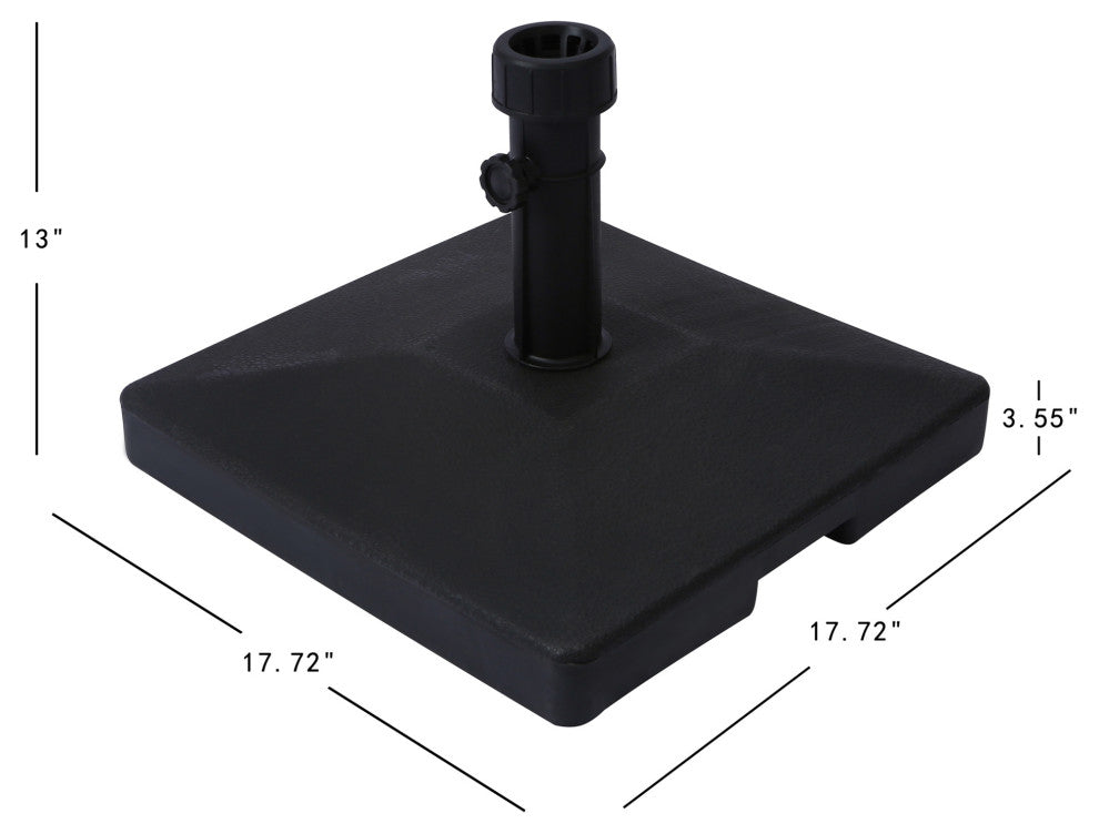 WestinTrends Heavy Duty Concrete Patio Market Umbrella Square Stand Weight Base, Black