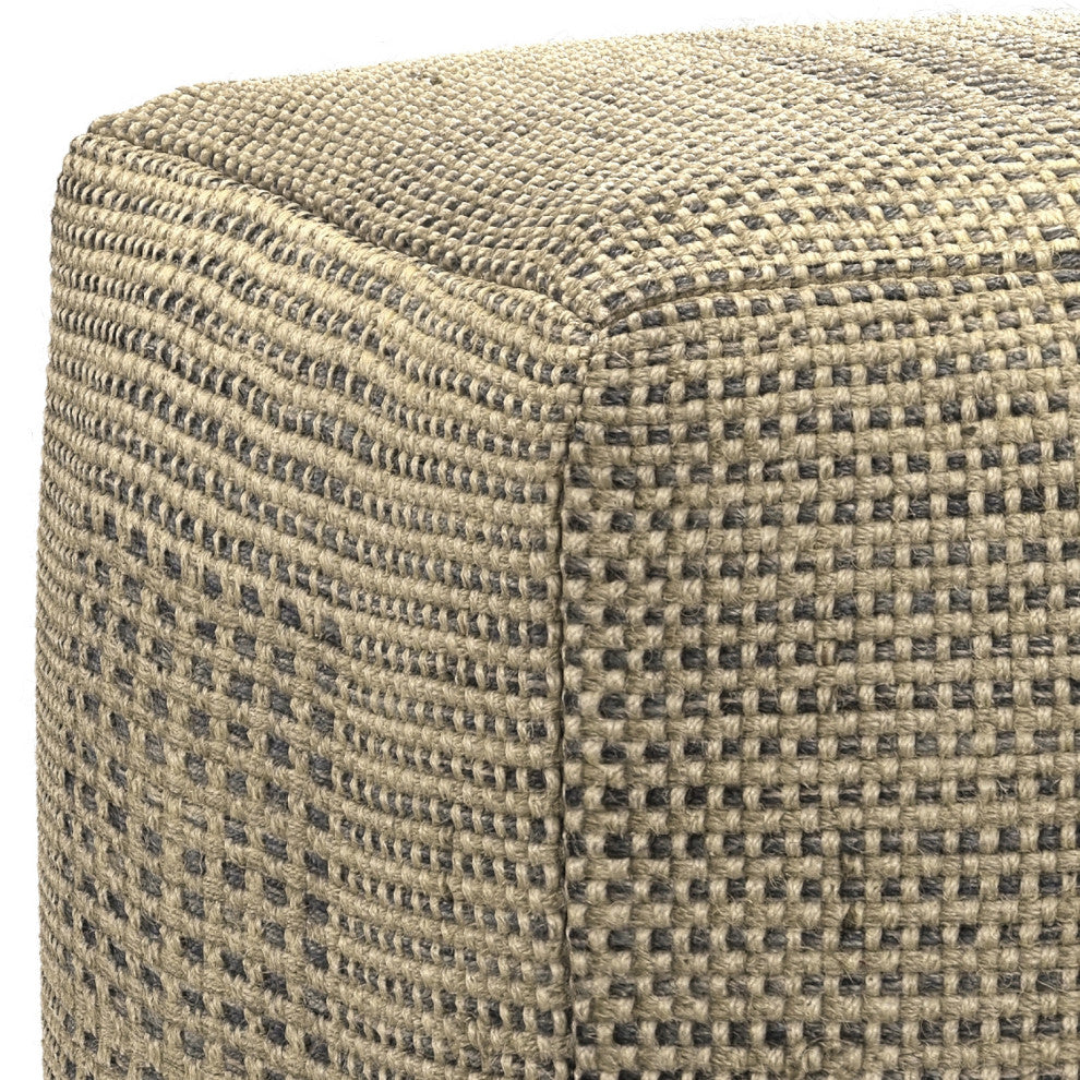 Delilah Square Woven Pouf, Natural