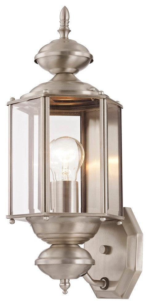 Outdoor Basics Outdoor Wall Lantern, Brushed Nickel