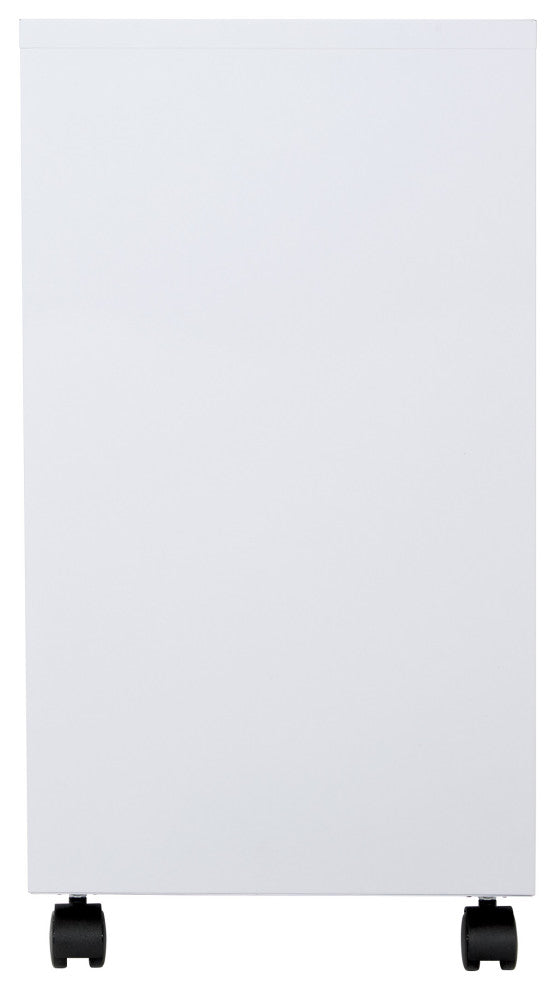 2 Drawer Mobile Locking Metal File Cabinet, White