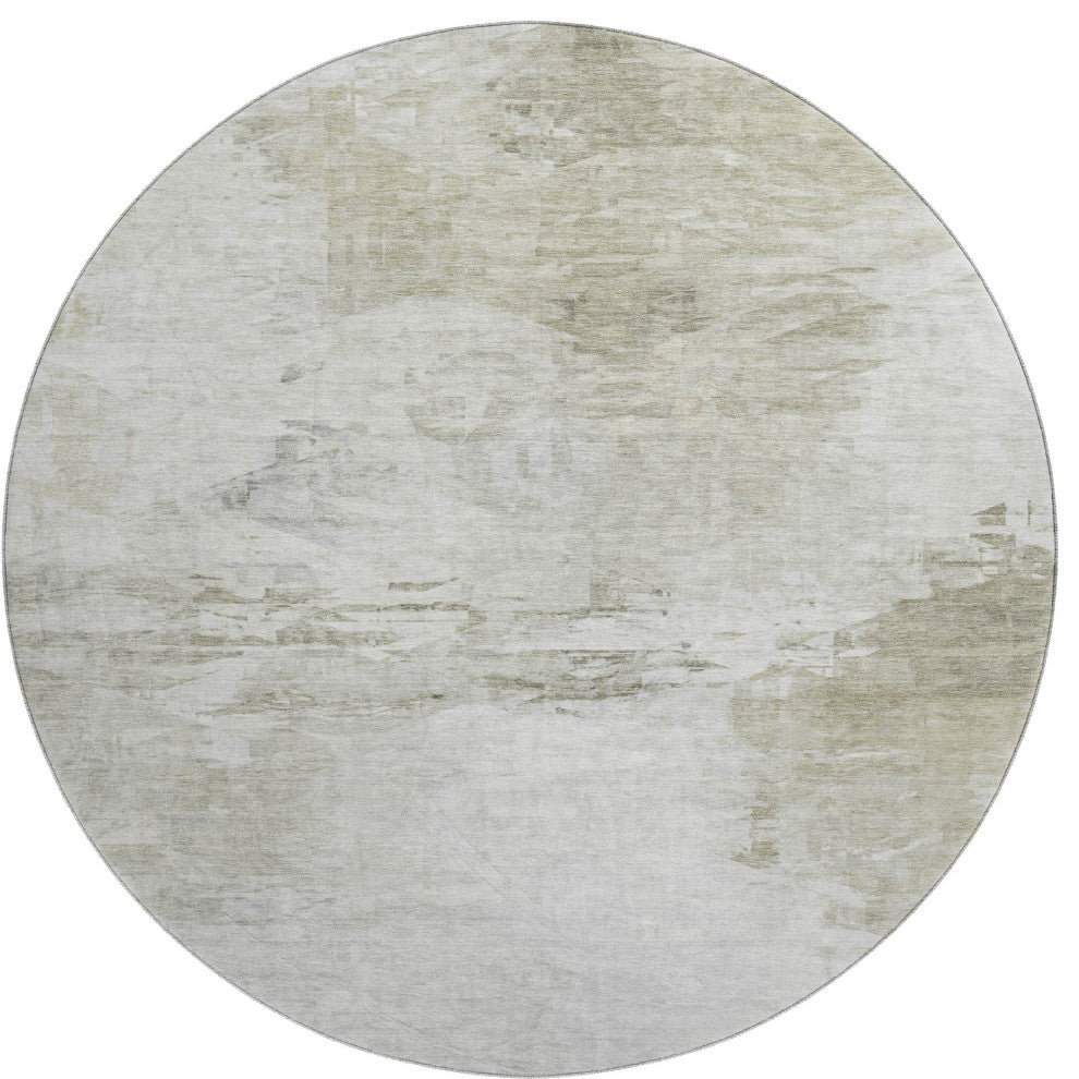 Premium Machine Washable Mayfield AMF595 Ivory 8' x 8' Round Rug