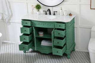 Bathroom Vanity, Vintage Mint, 48", Single Sink