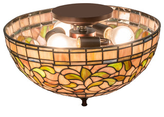 16 Wide Tiffany Turning Leaf Flushmount
