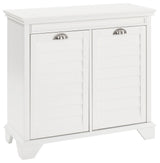 Lydia Linen Hamper, White