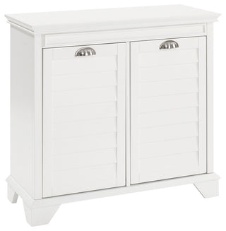 Lydia Linen Hamper, White