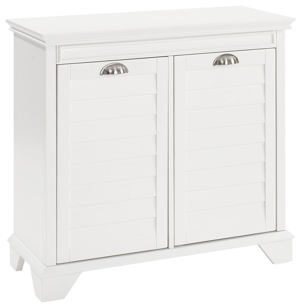 Lydia Linen Hamper, White