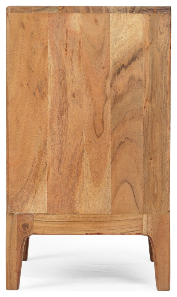 Letitia Modern Handcrafted Acacia Wood Side Table