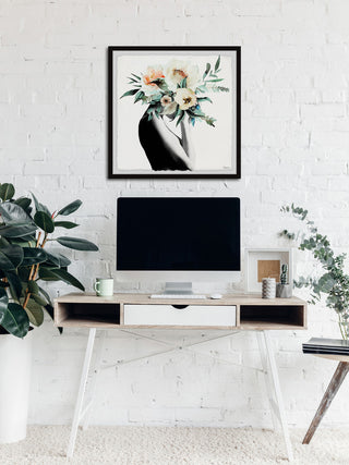 "Mysterious Bloom" Framed Painting Print, 12"x12"