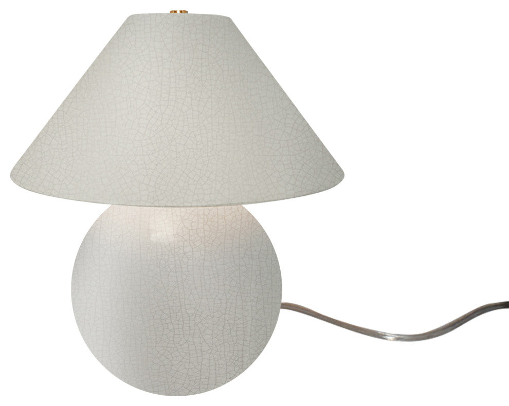 Avola Portable Lamp, Short, White Crackle