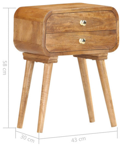vidaXL Cabinet Accent Side End Table with Storage Drawers Solid Wood Mango