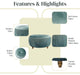 Helena Round Ottoman, Emerald, Standard