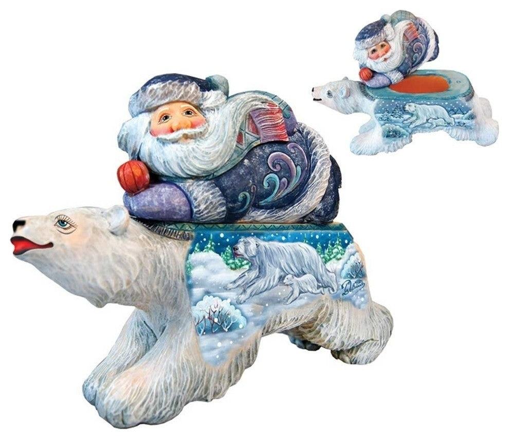 Hand Painted Polar Surprise Santa Surprise Box
