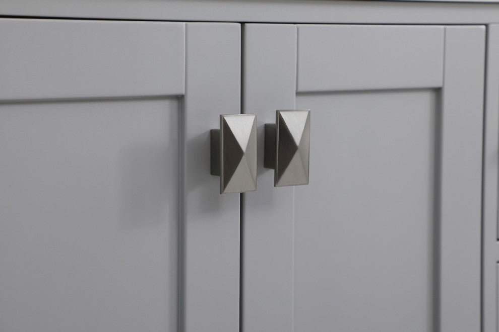 Iris 36" Single Bathroom Vanity, Gray With Backsplash