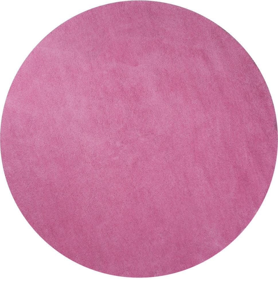 KAS Bliss 1576 Hot Pink Shag Area Rug, 8' Round