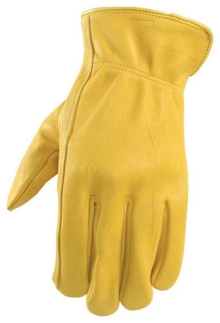 Wells Lamont Men's Leather Driver Work Glove, Extra Large, Yellow