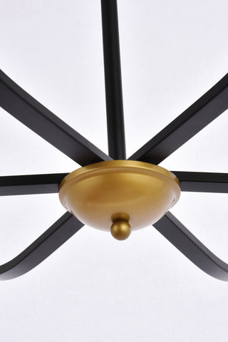 Tobias 36" Pendant, Black and Brass