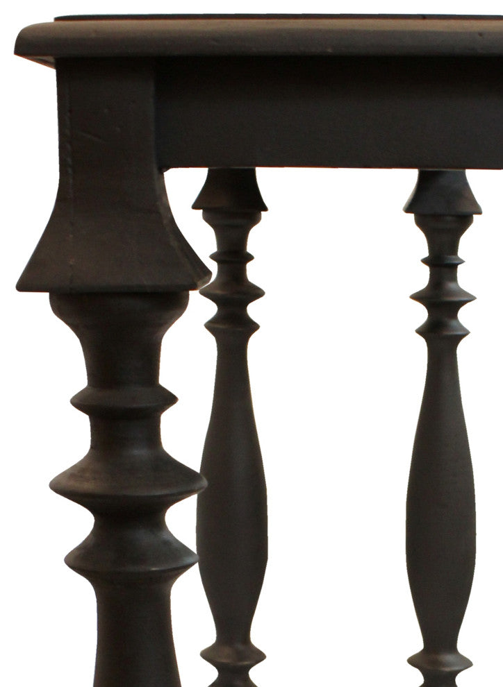 Carmenita Upstone Solid Wood Console Table in Antique Black