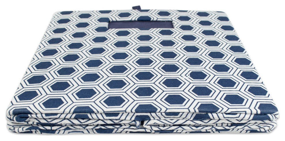 Polyester Cube Honeycomb Nautical Blue Square 13"x13"x13"