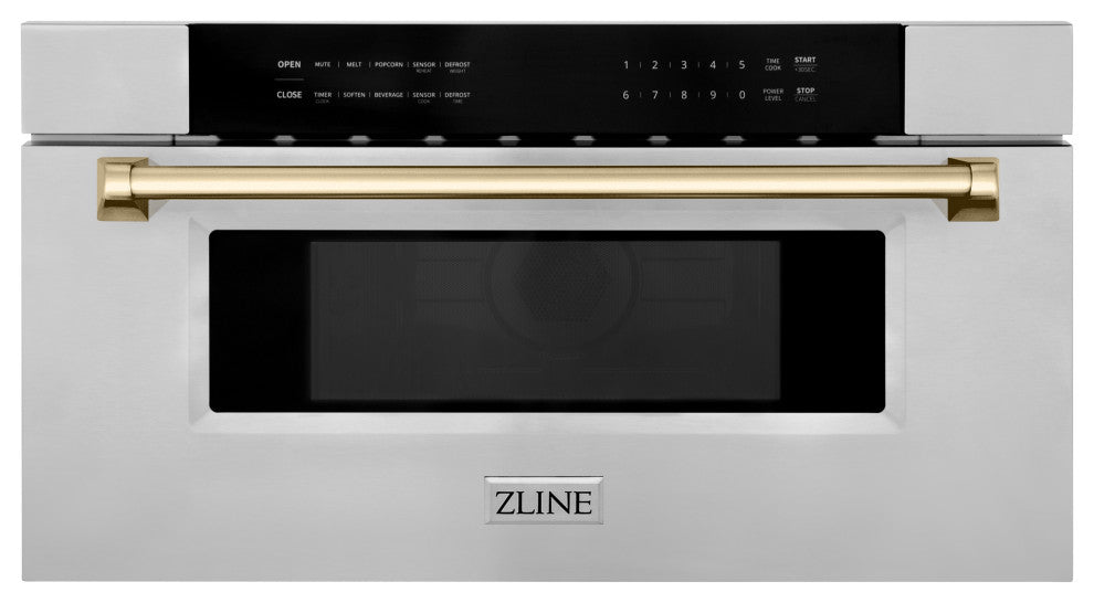 Autograph Edition Microwave Drawer, Stainless Steel and Gold, MWDZ-30-G