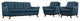 Modern Azure Beguile 3 Piece Upholstered Fabric Living Room Set