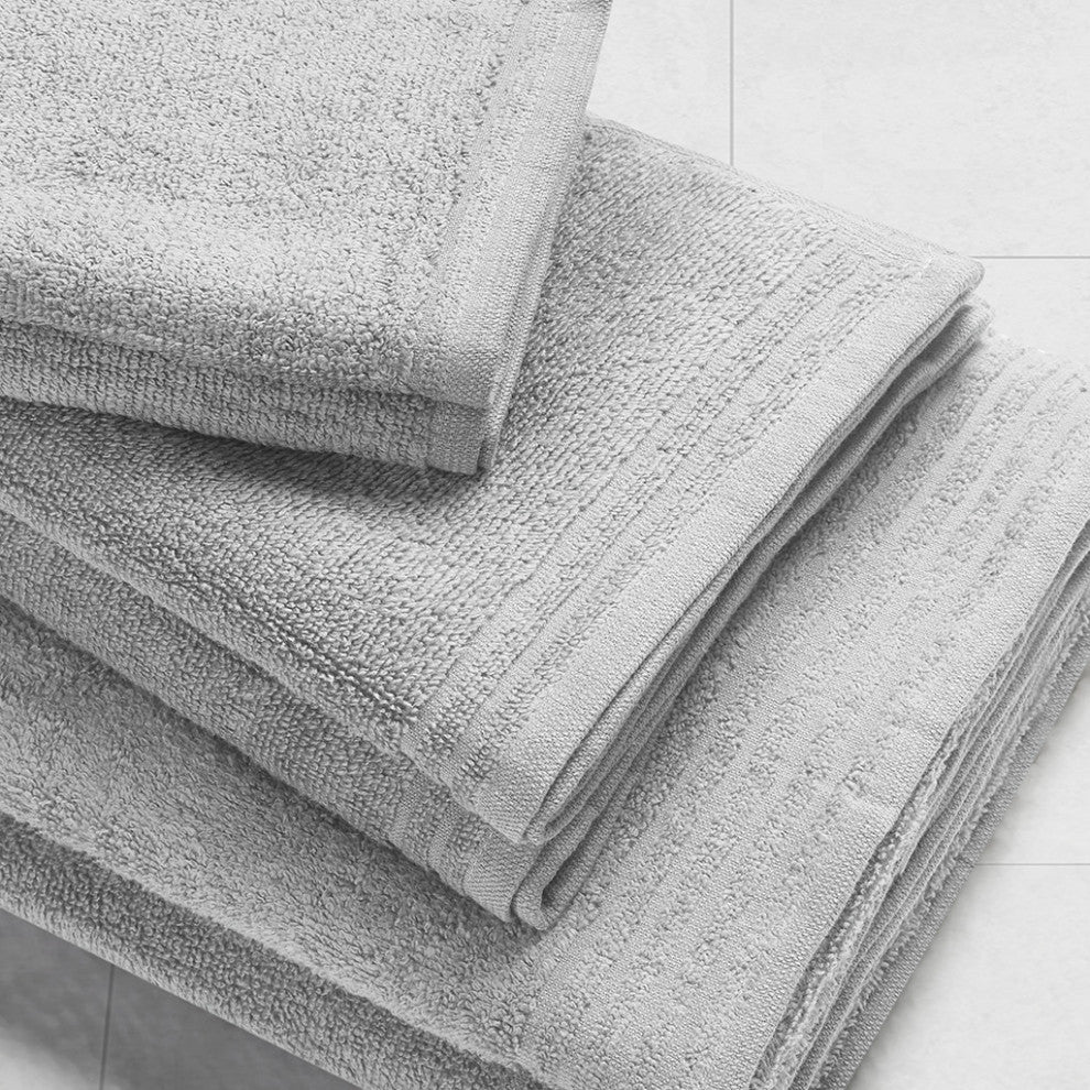 510 Design Big Bundle Cotton Quick Dry Antimicrobial 12-Piece Towel Set, Grey