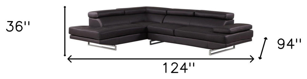 124"x94"x36" Brown Sectional LAF
