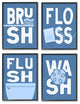 Fun Flush and Floss Bathroom Hygiene Chores Dynamic Text , 4pc, each 16 x 20