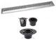 Offset Linear Drain, 60 Inch Side Outlet Linear Drain Complete Set, Ocean Wave