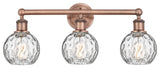 Athens Water Glass 3-Light 24" Bath Vanity Light, Antique Copper, Clear