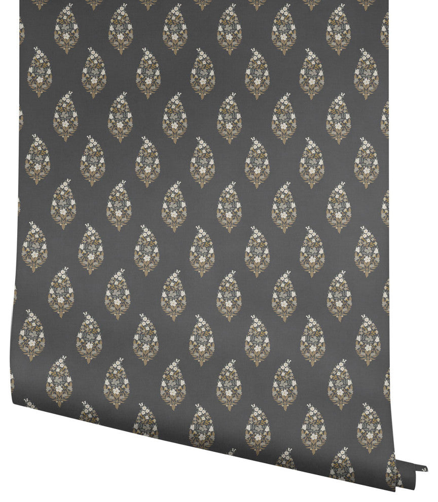 Paisley Black Wallpaper