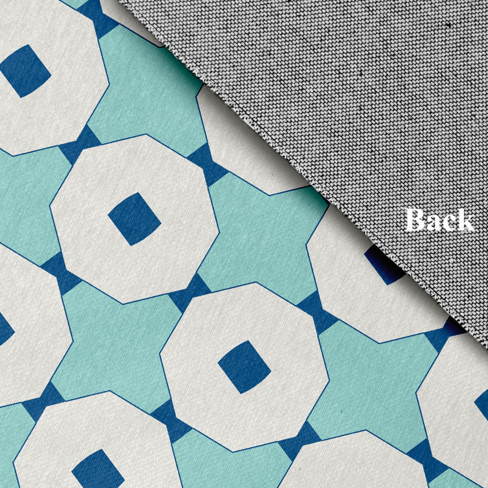 Button Up Spring Chenille Rug, Light Blue, 5' Round