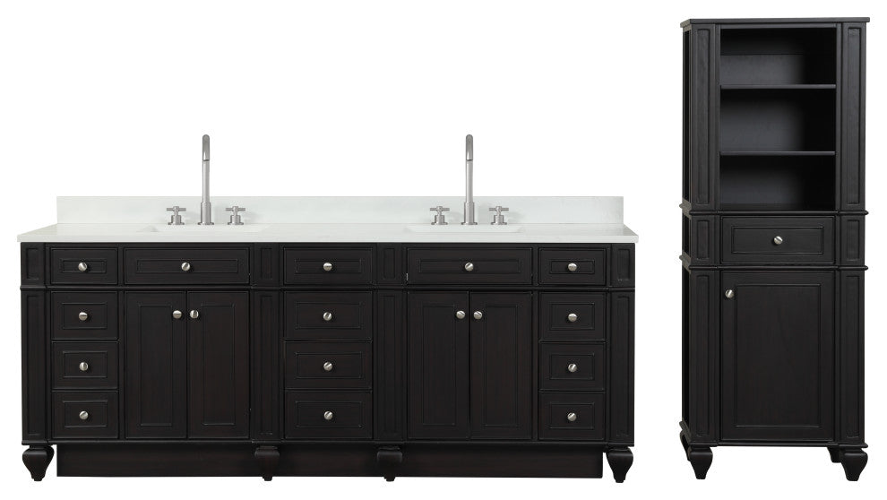 Winston Traditional Espresso 84" Double Vanity