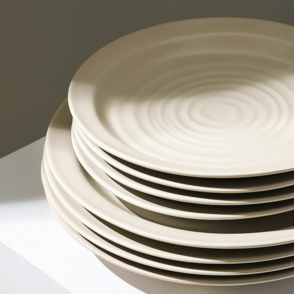 Stone Lain Orbit Stoneware 24-Piece Dinnerware Set, Beige
