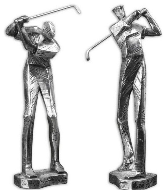 Practice Shot Metallic Statues, Set of 2