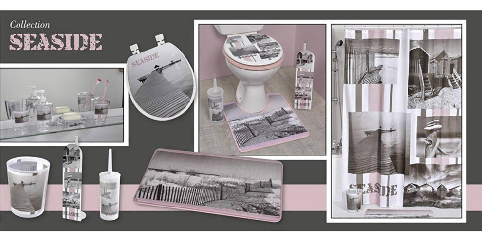 Seaside Clear Toothbrush Holder Stand for Bathroom Vanity Countertop