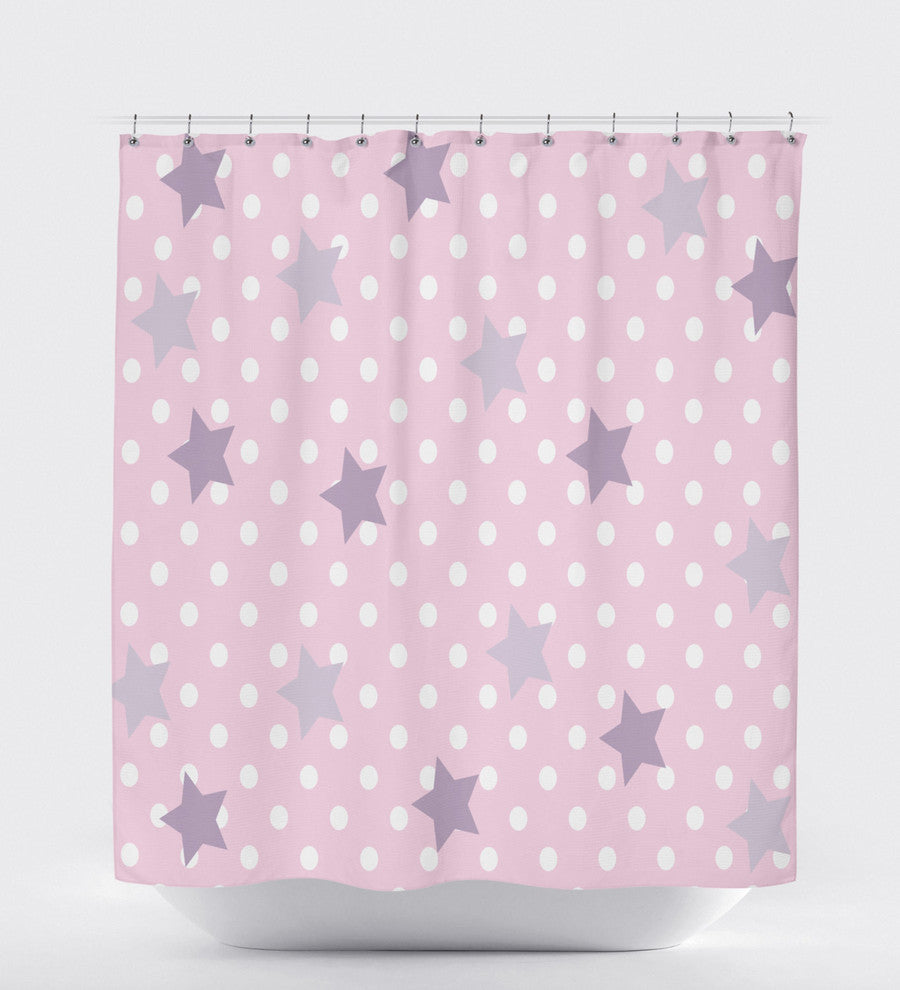 Gray Polka Dot Pattern Shower Curtain