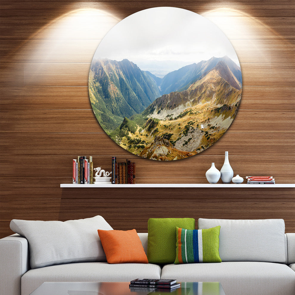 Mountains From Ostry Peak Tatras, Landscape Round Wall Art, 23"