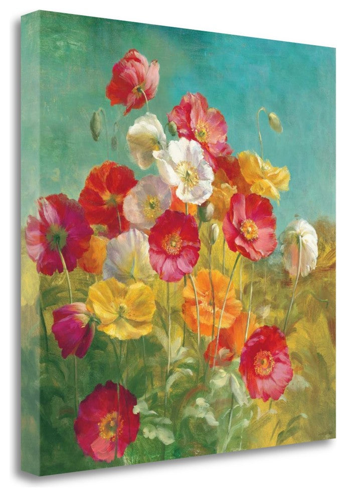 "Poppies In The Field" By Danhui Nai, Giclee Print on Gallery Wrap Canvas