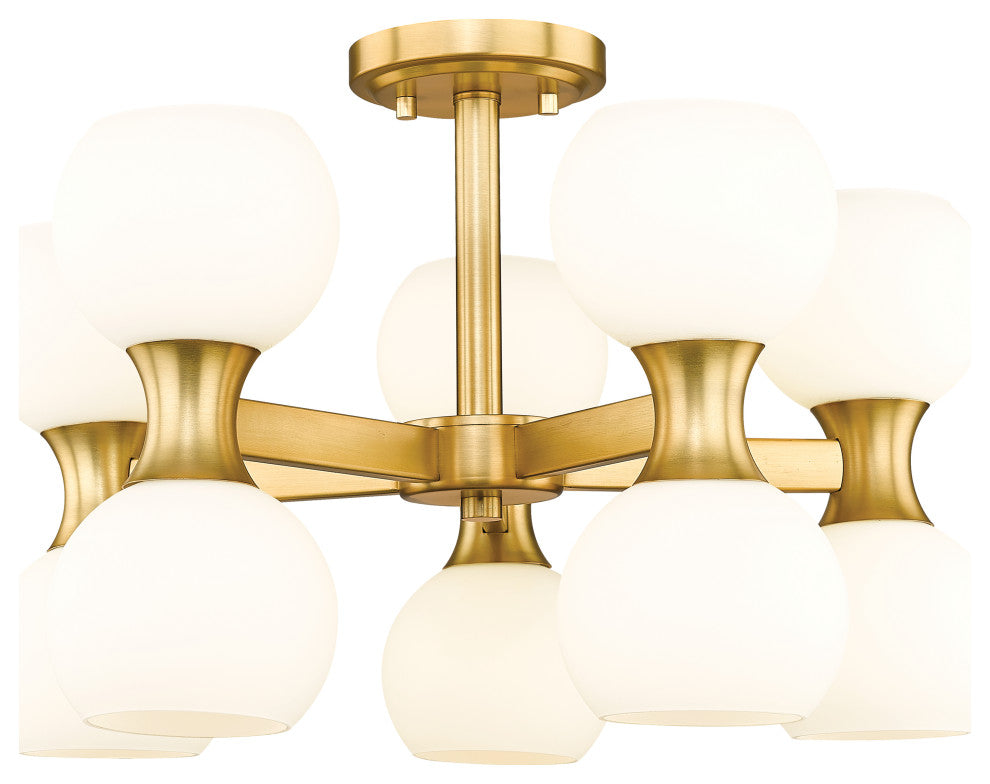 Z-LITE 10-Light Semi Flush, Modern Gold