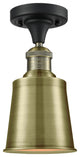 Addison 1-Light Semi-Flush Mount, Black Antique Brass, Antique Brass
