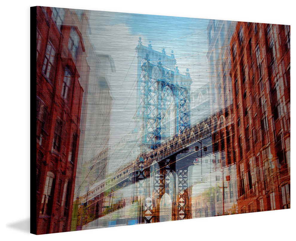 "Brooklyn Street" Painting Print, Brushed Aluminum, 60"x40"