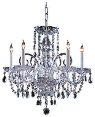 Crystorama 1005CHCLMWP Five Light Chandelier Traditional Crystal